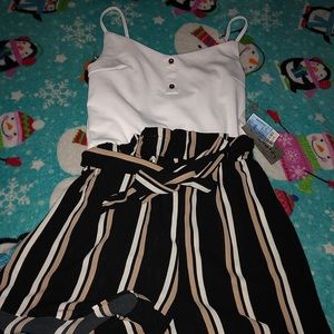 J For Justify Striped Jumpsuit